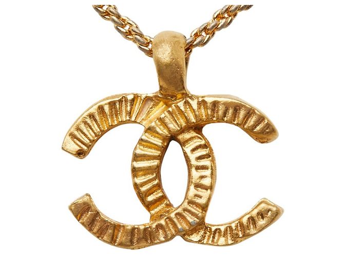 Collana con pendente Coco Mark placcato oro Chanel D'oro - vista 3