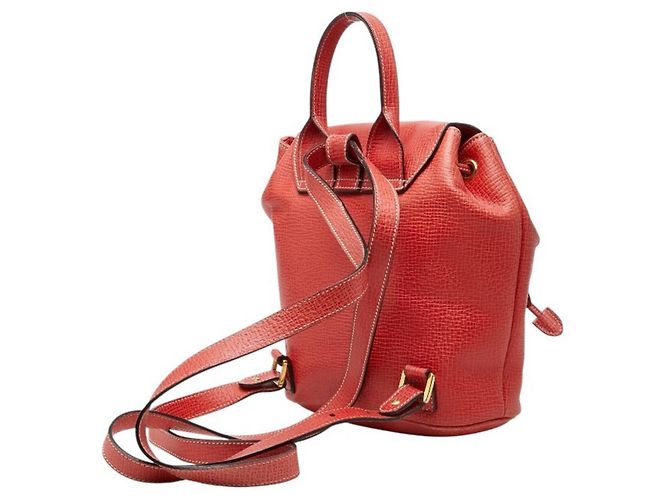 Loewe Rucksack mit Klappe aus rotem Prägeleder - Ansicht 2