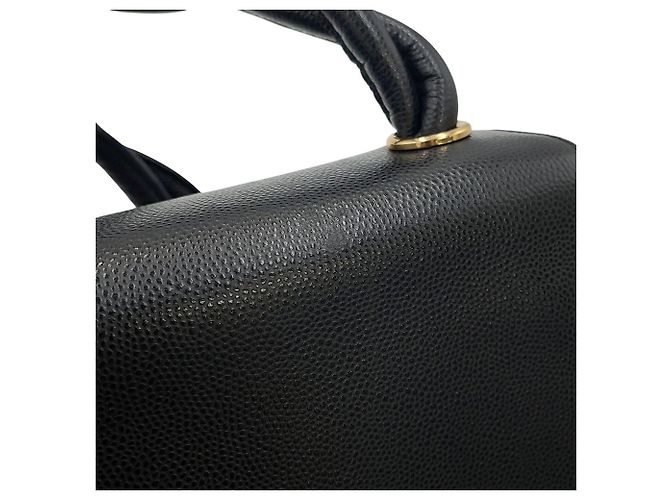 Borsa a tracolla Chanel in pelle di vitello martellata nera Nero - vista 12