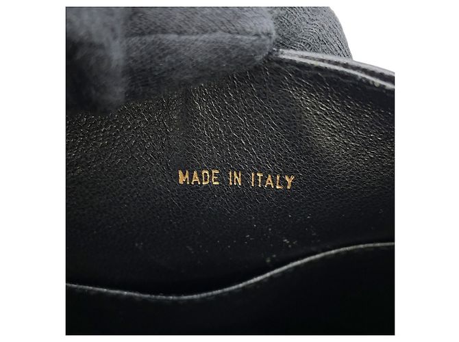 Borsa a tracolla Chanel in pelle di vitello martellata nera Nero - vista 16