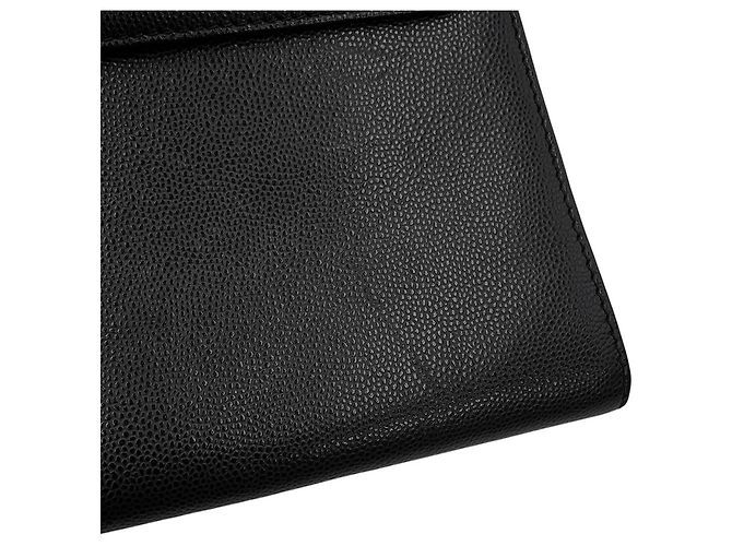 Borsa a tracolla Chanel in pelle di vitello martellata nera Nero - vista 6