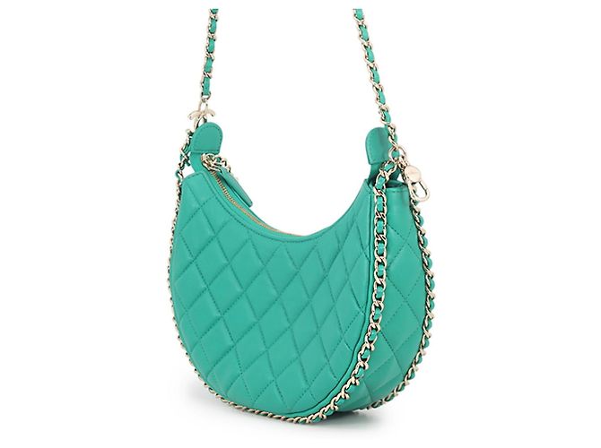 Borsa Hobo Chanel Small in matelassé verde - vista 2