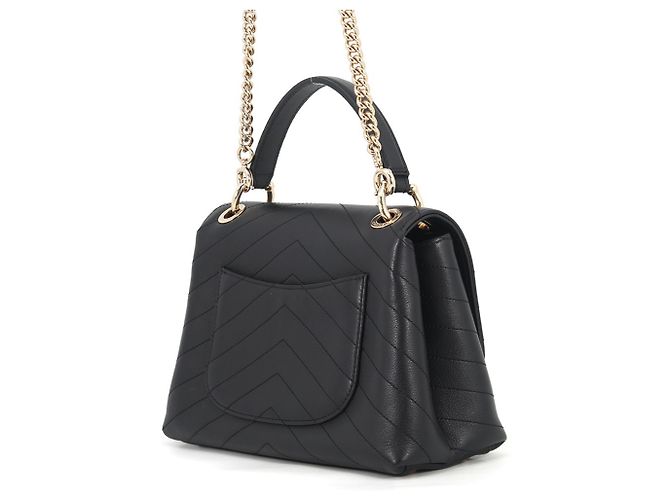 Borsa Chanel Chevron Coco Mark Nero D'oro - vista 2