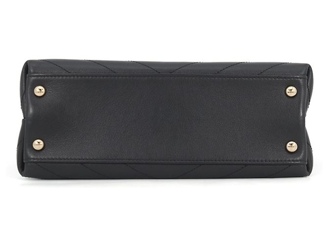 Borsa Chanel Chevron Coco Mark Nero D'oro - vista 3