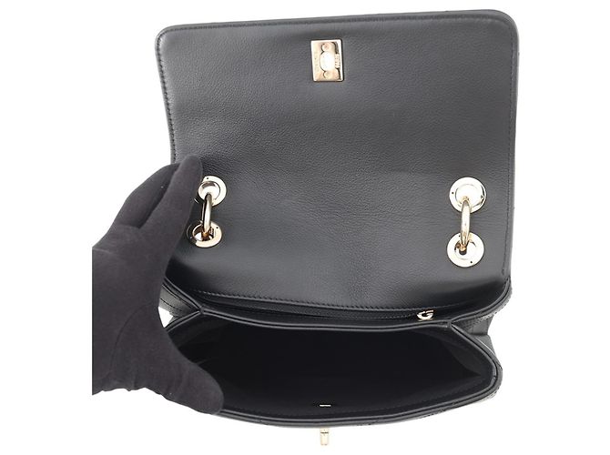 Borsa Chanel Chevron Coco Mark Nero D'oro - vista 6
