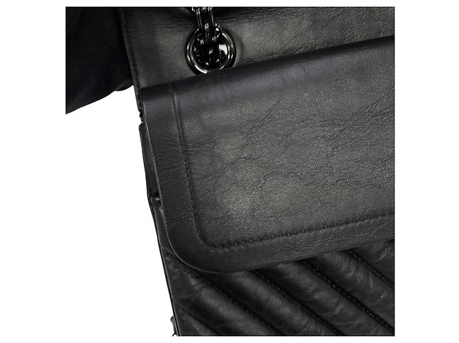 Borsa a tracolla con catena Chanel 2.55 Nero - vista 10
