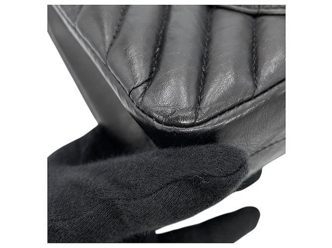 Borsa a tracolla con catena Chanel 2.55 Nero - vista 9