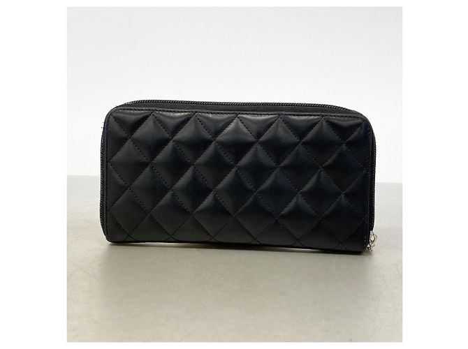 Cartera larga de cordero Cambon Chanel Negro - vista 8