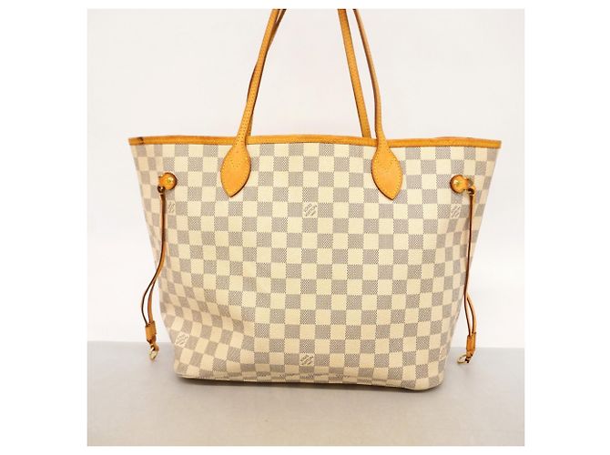 Borsa Tote Louis Vuitton Damier Azur Neverfull MM Bianco - vista 11