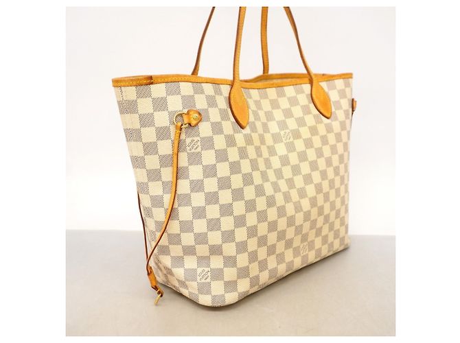 Borsa Tote Louis Vuitton Damier Azur Neverfull MM Bianco - vista 2