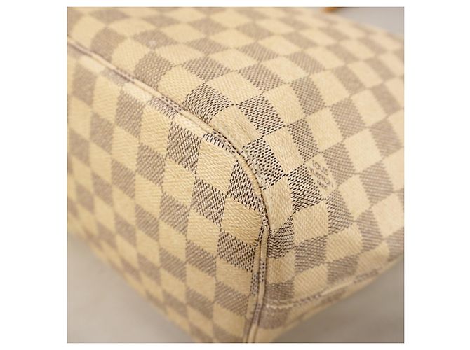 Borsa Tote Louis Vuitton Damier Azur Neverfull MM Bianco - vista 6