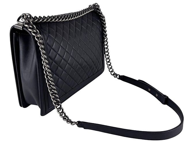 Borsa a Spalla Chanel - Boy Large Nero - vista 10