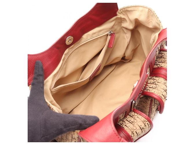 Borsa Christian Dior Dior Street Chic Trotter Rosso Beige - vista 3