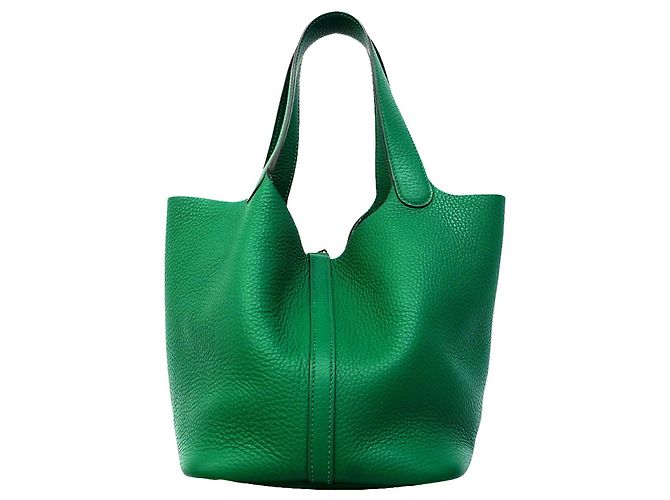 Hermès Borsa Hermes Picotin Lock MM in verde - vista 9