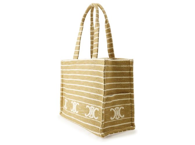 Triomphe Céline Celine Canvas Tote Bag in Elfenbein Roh - Ansicht 2