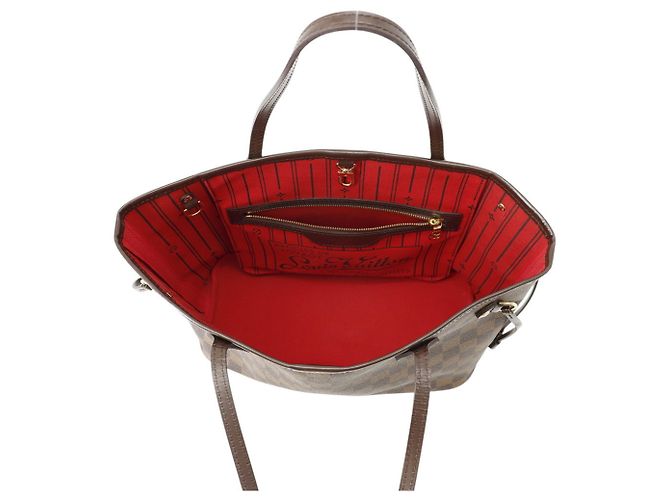 Borsa Tote Louis Vuitton Damier Ebene Neverfull PM Rosso - vista 5