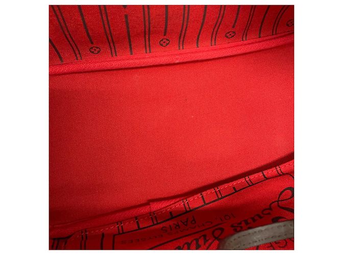 Borsa Tote Louis Vuitton Damier Ebene Neverfull PM Rosso - vista 8