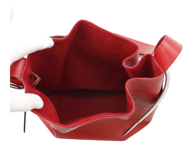 Borsa a Spalla Louis Vuitton Epi Sac Depaule PM Rosso - vista 5