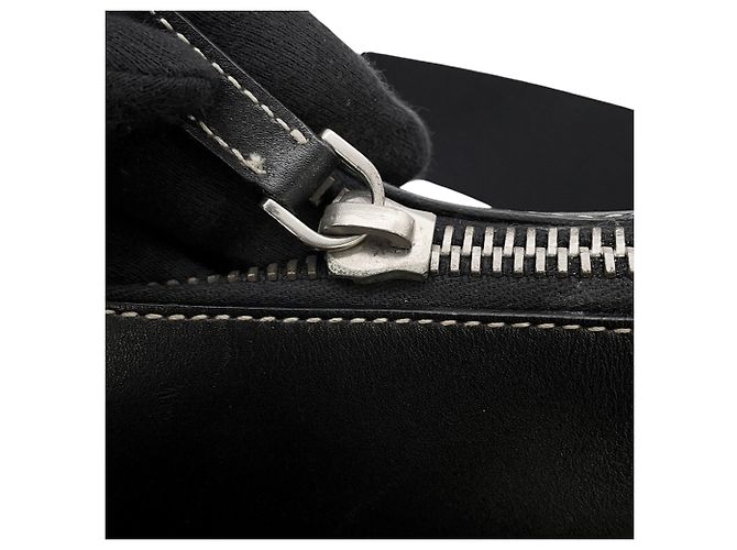 Borsa a tracolla in pelle nera Prada Nero - vista 12