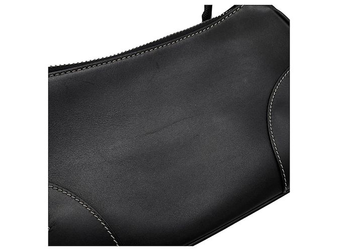 Borsa a tracolla in pelle nera Prada Nero - vista 8