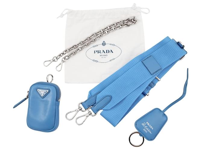 Borsa Prada Re-Edition 2005 Re-Nylon Blu chiaro - vista 14
