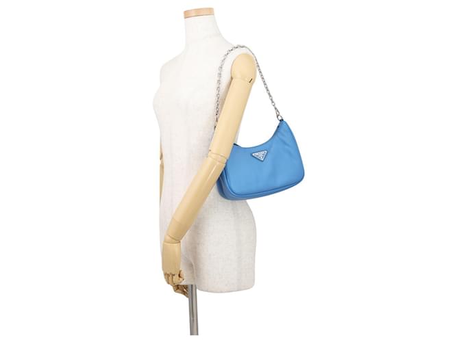 Borsa Prada Re-Edition 2005 Re-Nylon Blu chiaro - vista 4