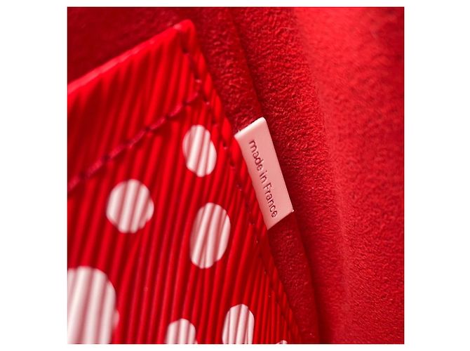 Cluny Borsa a tracolla in pelle Epi Louis Vuitton Bianco Rosso - vista 18