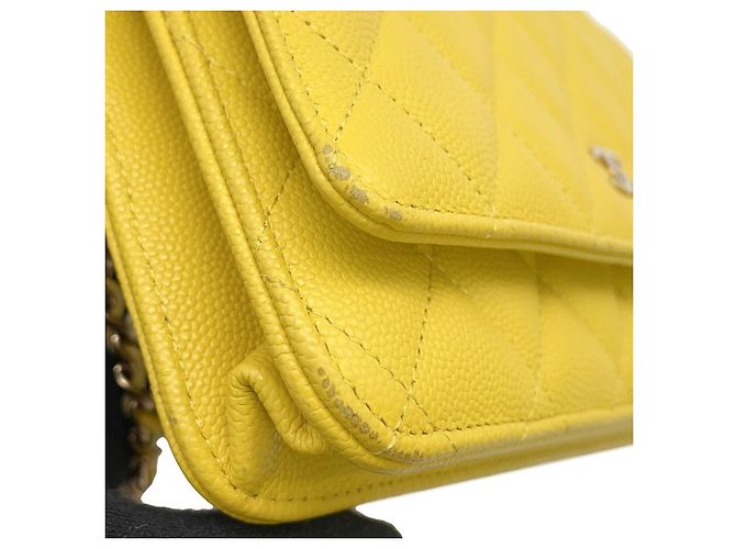 Portafoglio a Spalla Chanel Classic Matelassé Giallo - vista 12