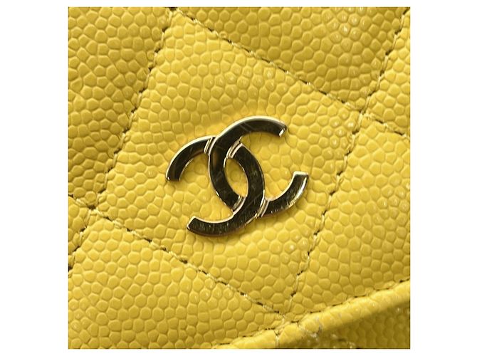 Portafoglio a Spalla Chanel Classic Matelassé Giallo - vista 13