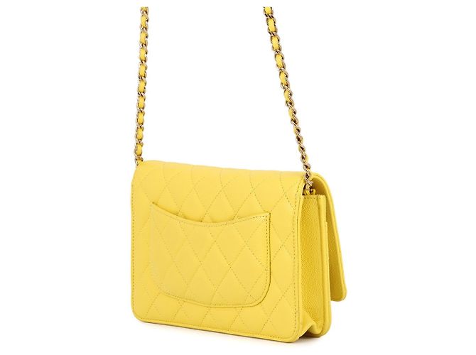 Portafoglio a Spalla Chanel Classic Matelassé Giallo - vista 2