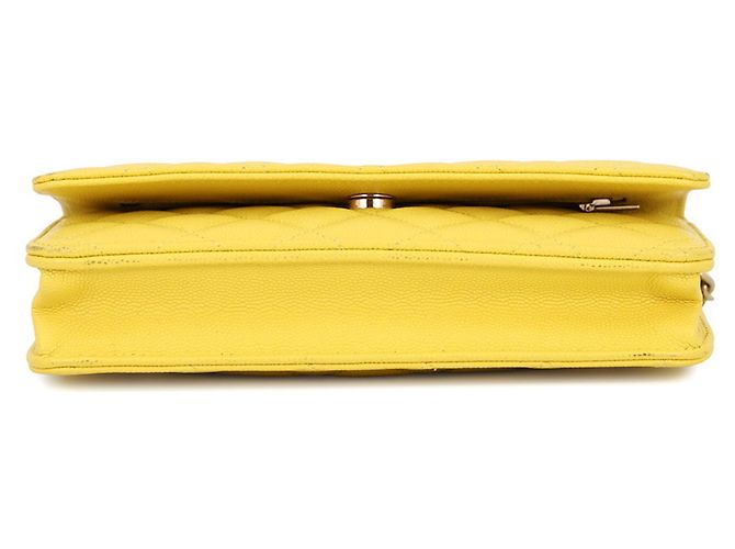 Portafoglio a Spalla Chanel Classic Matelassé Giallo - vista 3
