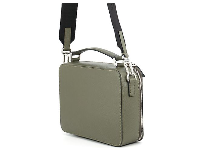 Borsa a Spalla Prada Khaki Saffiano Cachi - vista 2