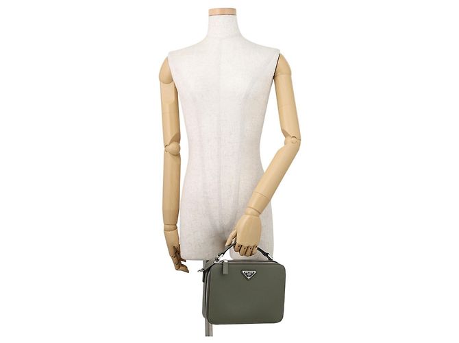 Borsa a Spalla Prada Khaki Saffiano Cachi - vista 4