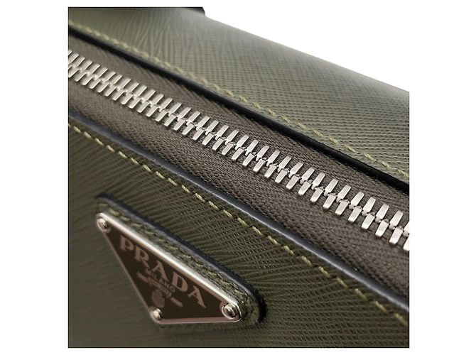 Borsa a Spalla Prada Khaki Saffiano Cachi - vista 7