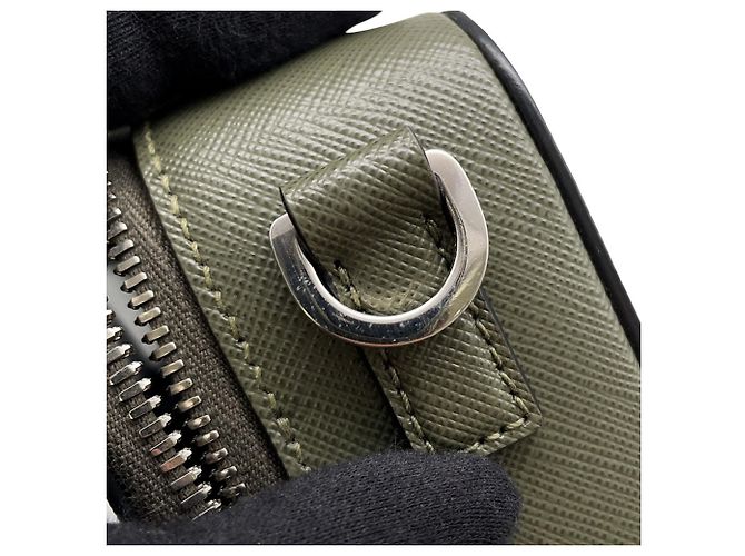 Borsa a Spalla Prada Khaki Saffiano Cachi - vista 9