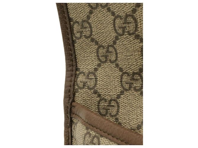 Borsa Gucci GG Supreme Metal Cat Head Sherry Line Marrone Rosso Beige Verde Cachi - vista 9
