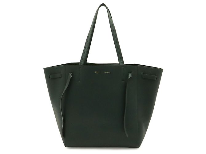 Céline Borsa tote Celine Cabas Phantom Small Belt verde scuro - vista 2
