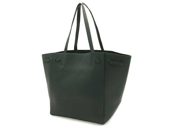 Céline Borsa tote Celine Cabas Phantom Small Belt verde scuro - vista 3