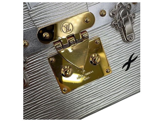 Petite Malle Louis Vuitton Epi Metallic Schultertasche Silber Golden - Ansicht 12