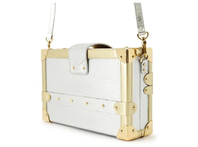 Petite Malle Louis Vuitton Epi Metallic Schultertasche Silber Golden - Ansicht 2