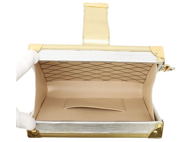 Petite Malle Louis Vuitton Epi Metallic Schultertasche Silber Golden - Ansicht 5