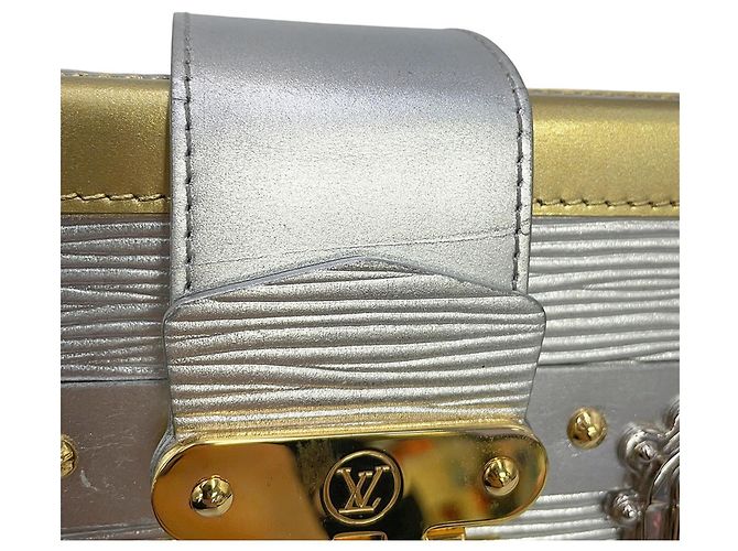 Petite Malle Louis Vuitton Epi Metallic Schultertasche Silber Golden - Ansicht 6