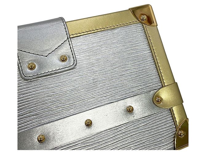 Petite Malle Louis Vuitton Epi Metallic Schultertasche Silber Golden - Ansicht 7