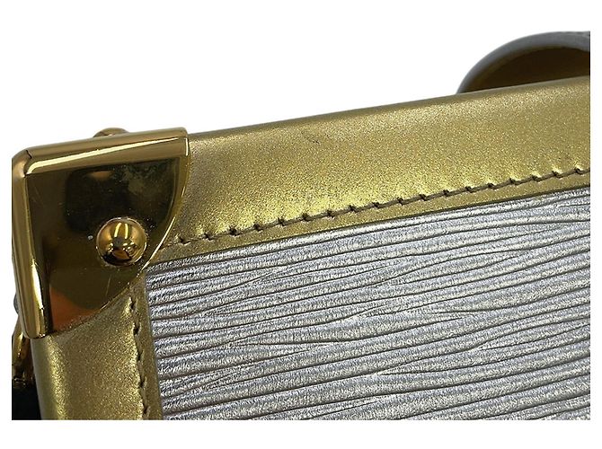 Petite Malle Louis Vuitton Epi Metallic Schultertasche Silber Golden - Ansicht 8