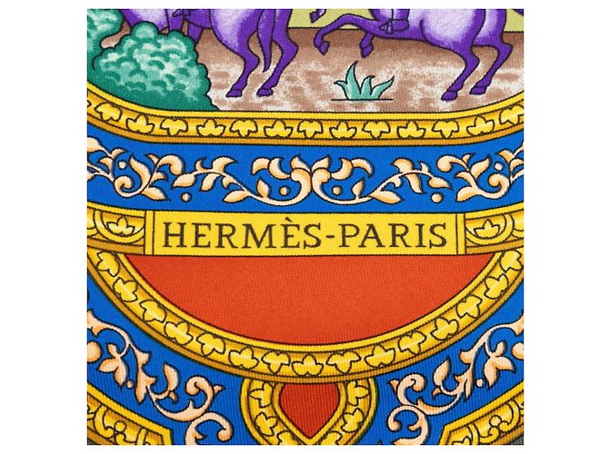 Hermès Hermes Carre 90 QALAMDAN Schal Braun Mehrfarben - Ansicht 6