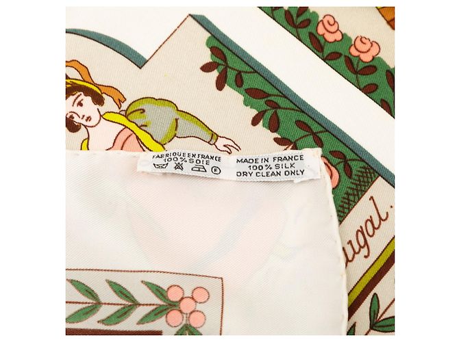 Hermès Hermes Carre 90 Fluid Rufrachissante Scarf Multicolore Beige - vista 8
