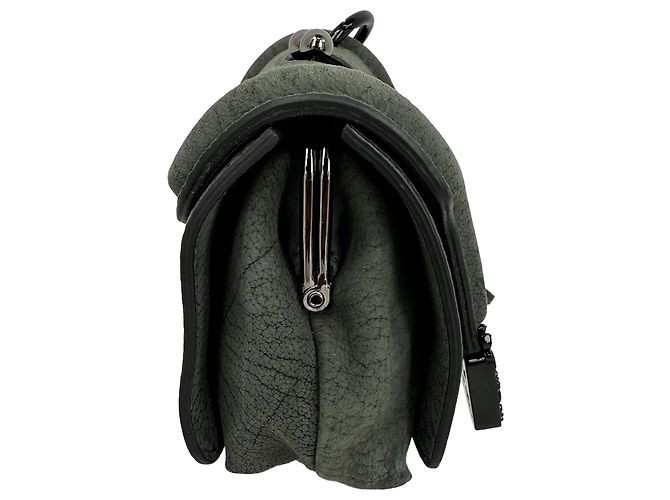 Borsa a tracolla con patta e catena Alexander Mcqueen in pelle grigia Grigio - vista 3
