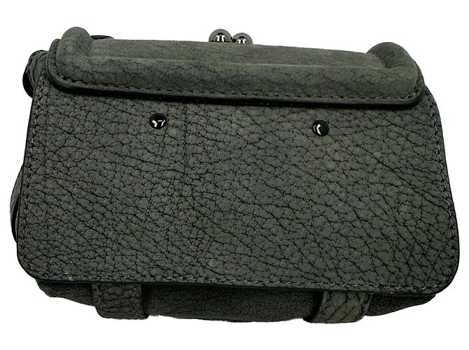 Borsa a tracolla con patta e catena Alexander Mcqueen in pelle grigia Grigio - vista 4