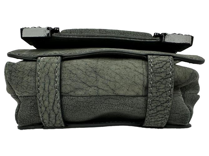 Borsa a tracolla con patta e catena Alexander Mcqueen in pelle grigia Grigio - vista 5