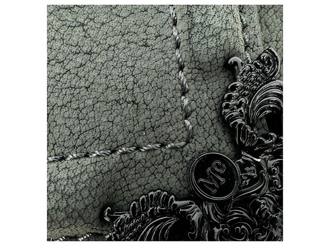 Borsa a tracolla con patta e catena Alexander Mcqueen in pelle grigia Grigio - vista 6